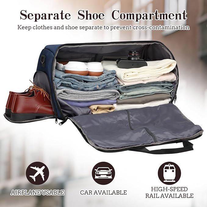 Garment Duffle Bags for Travel, Carry On Garment Duffel Weekender Bag 45L | - Image 2