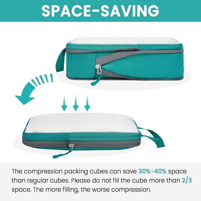 BAGAIL 6 Set Ultralight Compression Packing Cubes Packing Organizer - Image 5