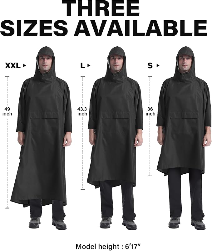iCreek Hooded Rain Poncho with Pocket Waterproof Lightweight Unisex Raincoat - Image 6