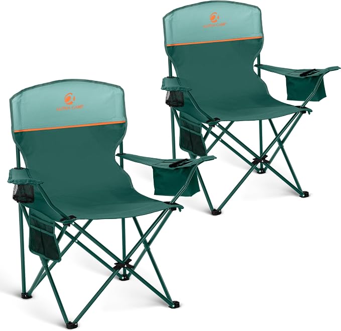 ALPHA CAMP Camping Chair 2 Pack Portable Chair by ALPHACAMP