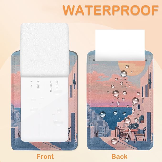 Vintage Sunset Light 3 PCS Luggage Tags, Sunset Seaside Town Leather Suitcase - Image 3