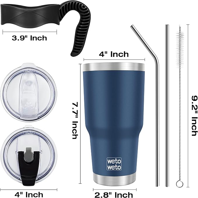 WETOWETO 30 oz Tumbler Stainless Steel Vacuum Insulated Coffee Cup - Image 3