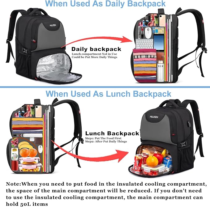 Lunch Bag Backpack, Insulated Cooler Lunch Box Backpack, Extra Large 17inch - Image 3
