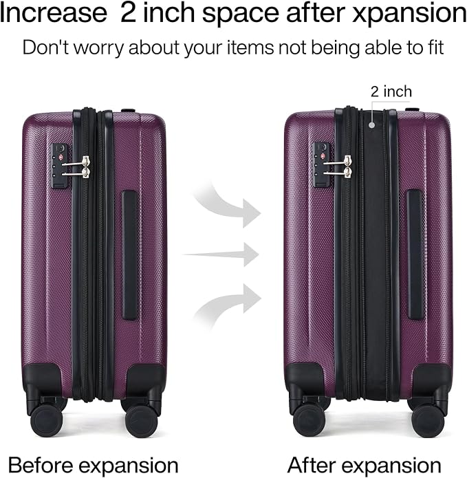 Hanke 29 Inch Expandable Checked Luggage Lightweight PC Hard Shell Luggage - Image 3