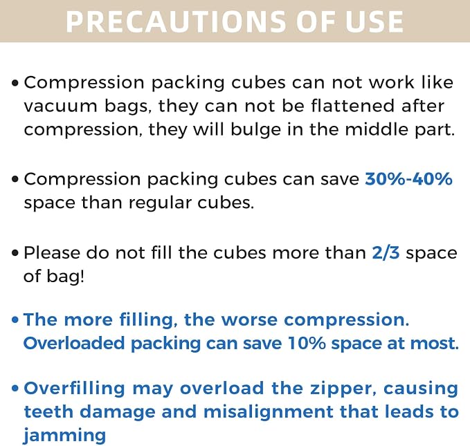 BAGAIL 4 Set/6 Set/8 Set Compression Packing Cubes Travel Accessories - Image 5