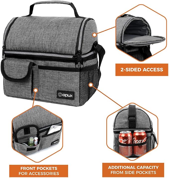 opux Lunch Box for Men, Adult Lunch Box Cooler, Insulated Lunch Bag Women - Image 6