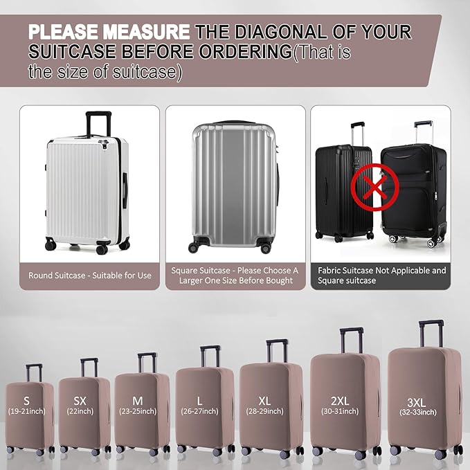 Travel Luggage Cover Suitcase Protector Scratch-Resistant Fit 19-31 Inch - Image 5
