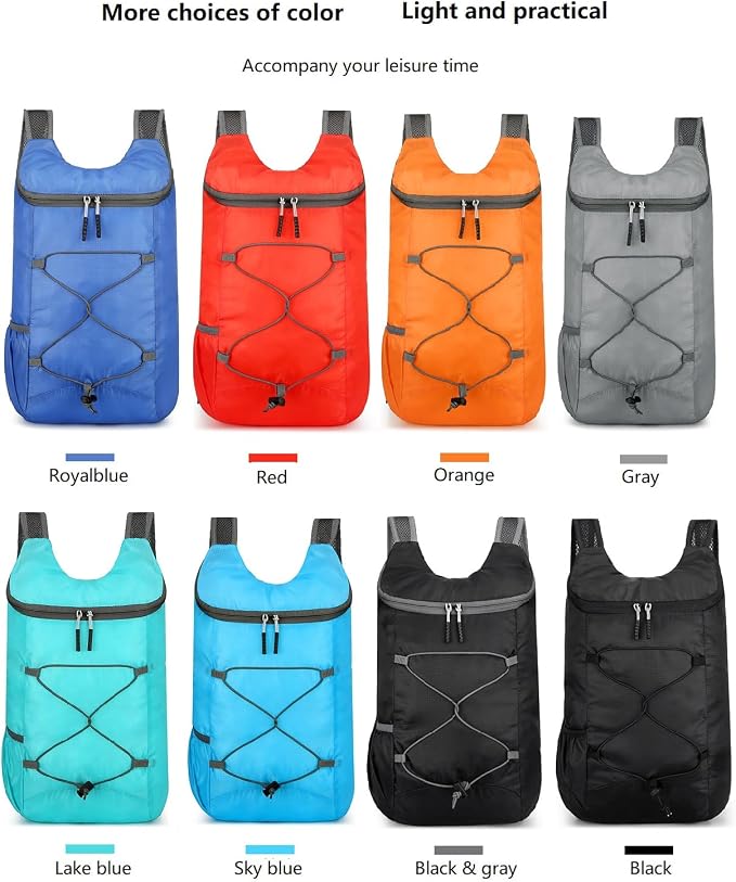 16L Hiking Daypack Lightweight Foldable Travel Backpack Water Repellent Camping - Image 3