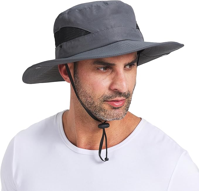 PFFY Sun Bucket Hats for Men Women 3” Wide Brim UPF 50+ Fishing & Beach Hat - Image 8