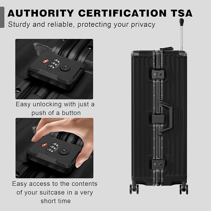 AnyZip Luggage Sets 2 Piece Aluminum Frame Carry On and Checked Suitcase PC ABS - Image 6
