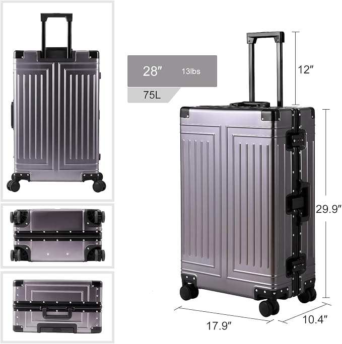 All Aluminum Magnesium 28inch Luggage，Cut from Whole Aluminum Sheet（3rd - Image 6