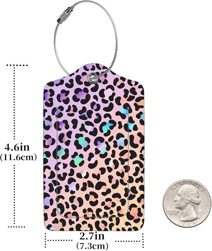 2 Pcs Luggage Tags for Suitcases, PU Leather Cruise Ship Luggage Tags - Image 3