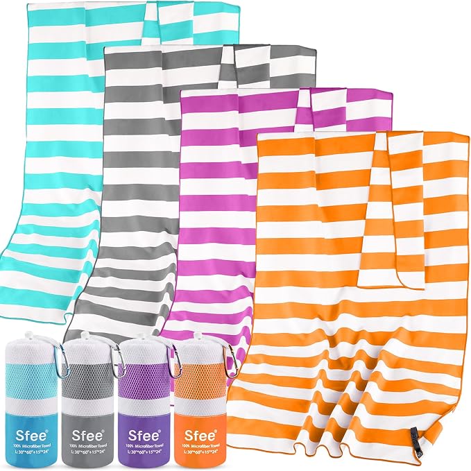 Sfee 2 in 1 Microfiber Oversized Beach Towel, Quick Dry Towel Travel Towel by Sfee