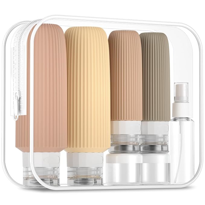16 Pack Travel Bottles for Toiletries, Large 6oz Silicone Travel Containers jar by Mrsdry