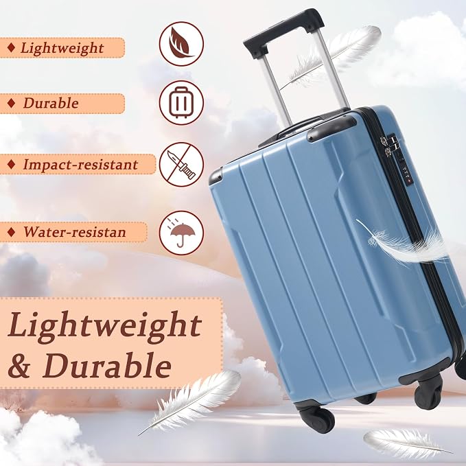 Merax Carry on Luggage Set, 20 Inch Hardshell ABS Suitcase - Image 3