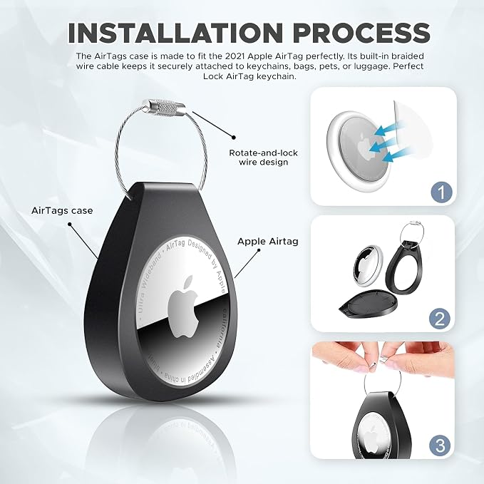 2 Pack AirTag Holders with Keychain - Image 7