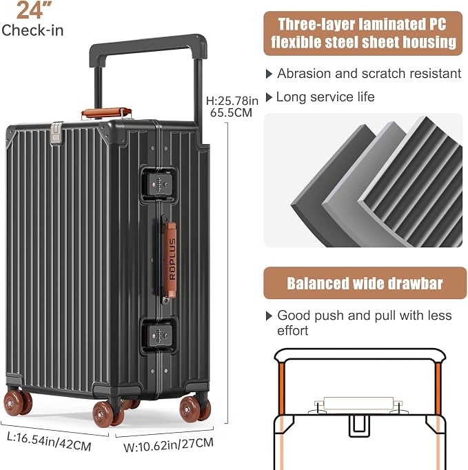 Aluminium Frame Checked-Luggage - Image 6