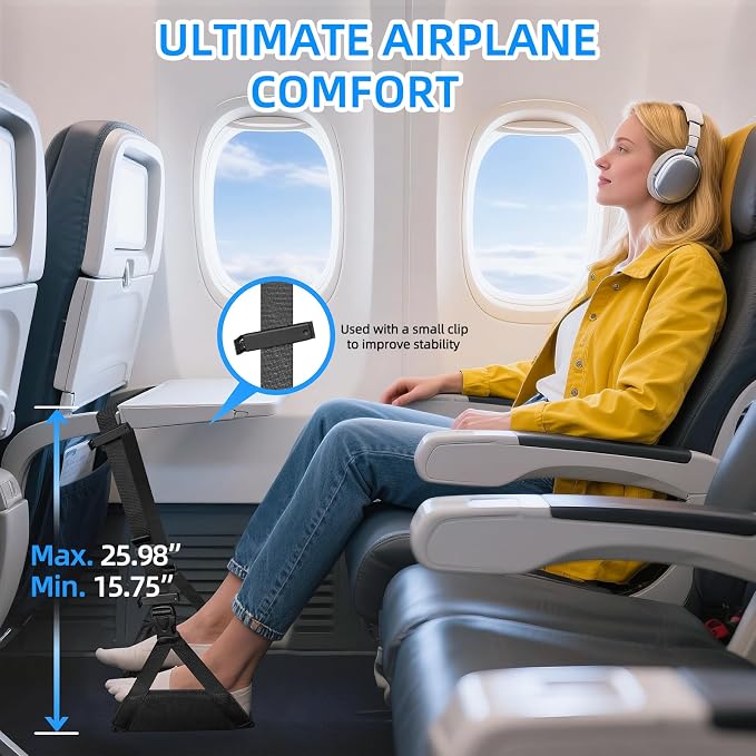 Airplane Foot Hammock for Plane Travel, Foot Sling Swing Rest for Airplane - Image 2