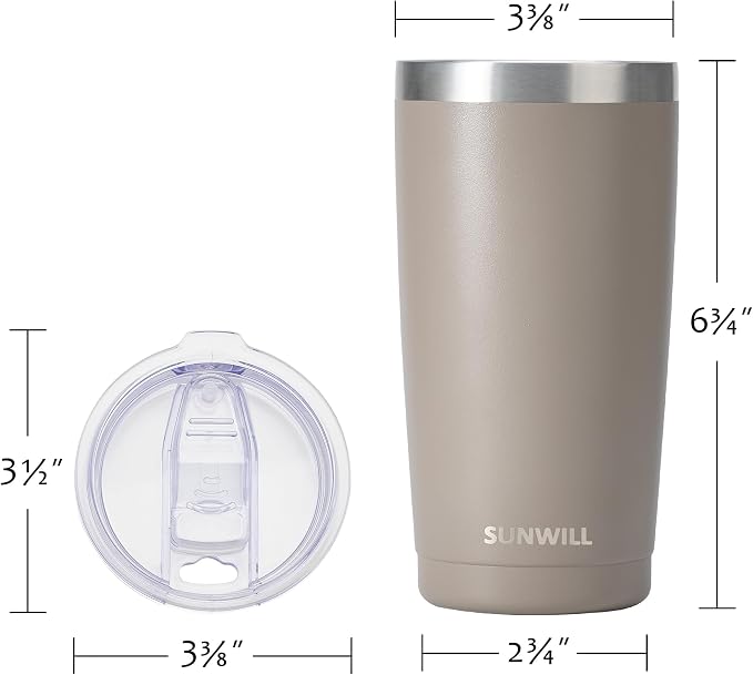 SUNWILL Travel Coffee Tumbler 20 oz, Insulated Mug - Image 3