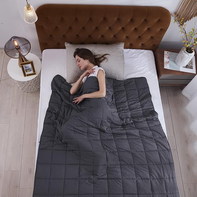L'AGRATY Weighted Blanket for Adults- Dark Grey, Twin Full Size Heavy Throw - Image 5