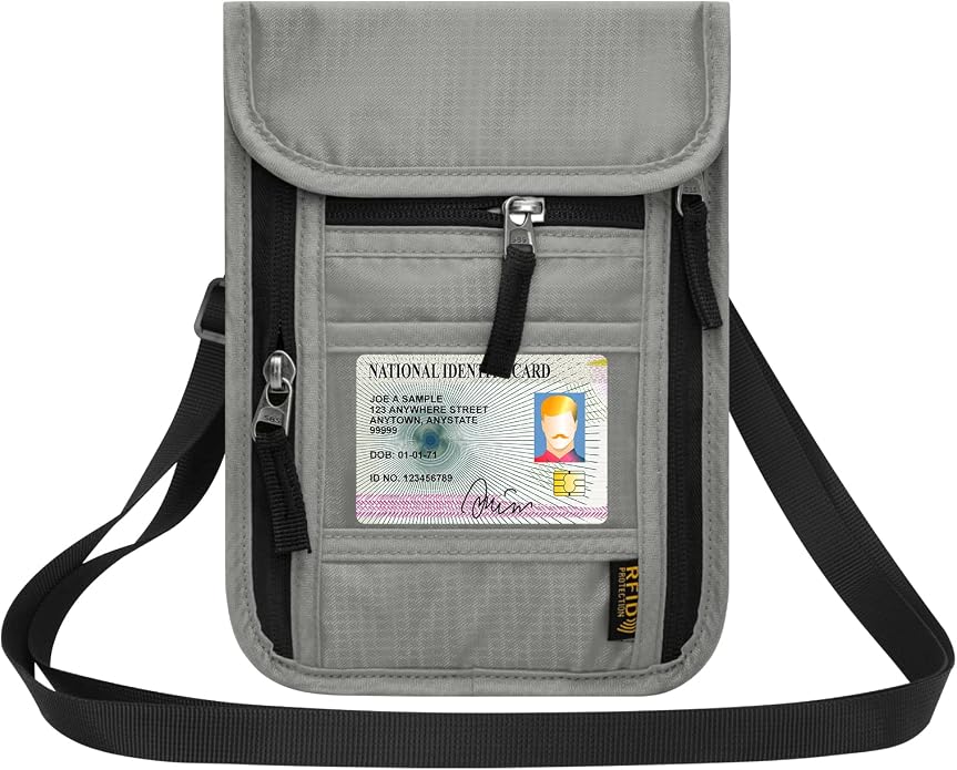 Neck Wallet for Travel, Passport Holder Neck Pouch for Men Women by HOTEMIA