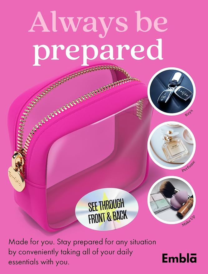 Clear Makeup Bag Zipper Pouch, Transparent Cosmetic Case Organizer, TSA - Image 4