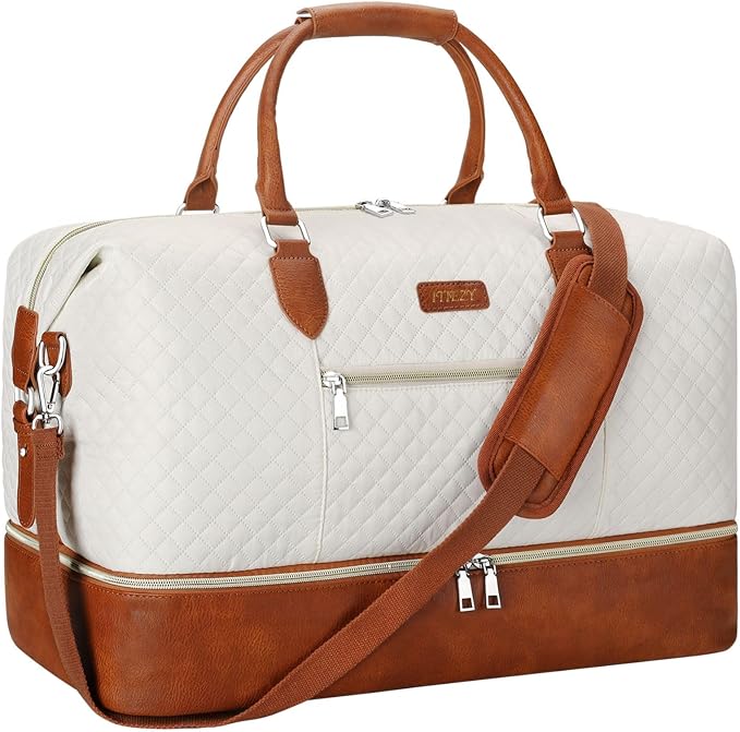 Weekender Bag for Women, Travel Duffel Bag Carry On Overnight Bag by ITIEZY