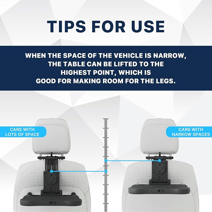 Car Back Seat Tray Table, Stable Foldable Auto Backseat Food Trays Desk - Image 8