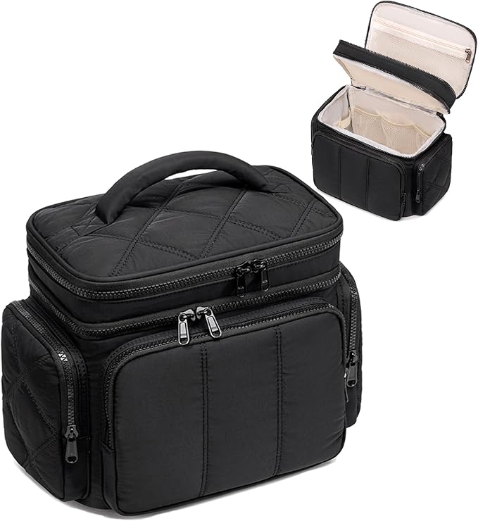 LEDAOU Toiletry Bag for Women, Quilted Travel Makeup Bag Organizer by LEDAOU