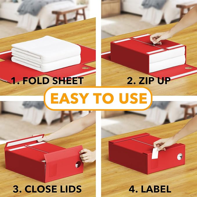 SpaceAid 12 Pack Bed Sheet Organizers and Storage, Foldable Organizer - Image 3