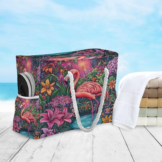 senya Large Beach Bags Totes Canvas Tote Shoulder Bag Soft Wave Water Resistant - Image 5