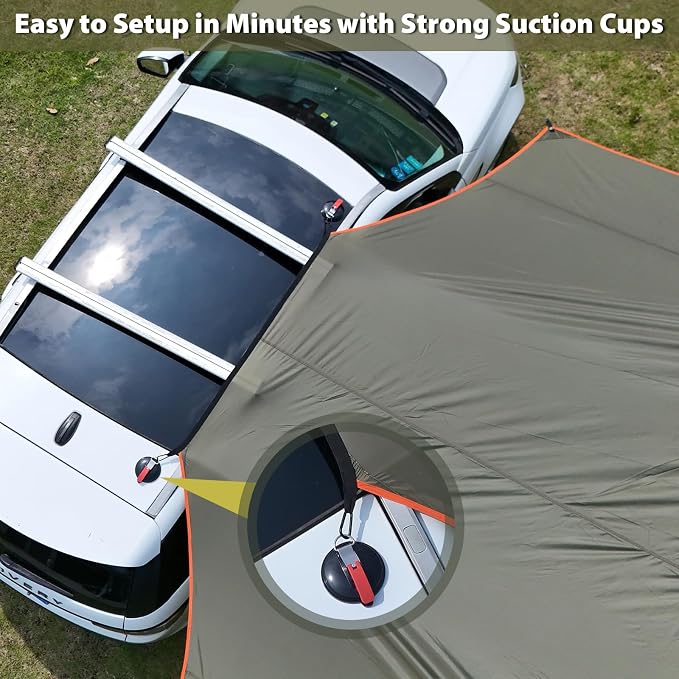 GEERTOP Large Car Side Camping Awning 19 x 11 ft SUV Canopy Tarp Waterproof - Image 5