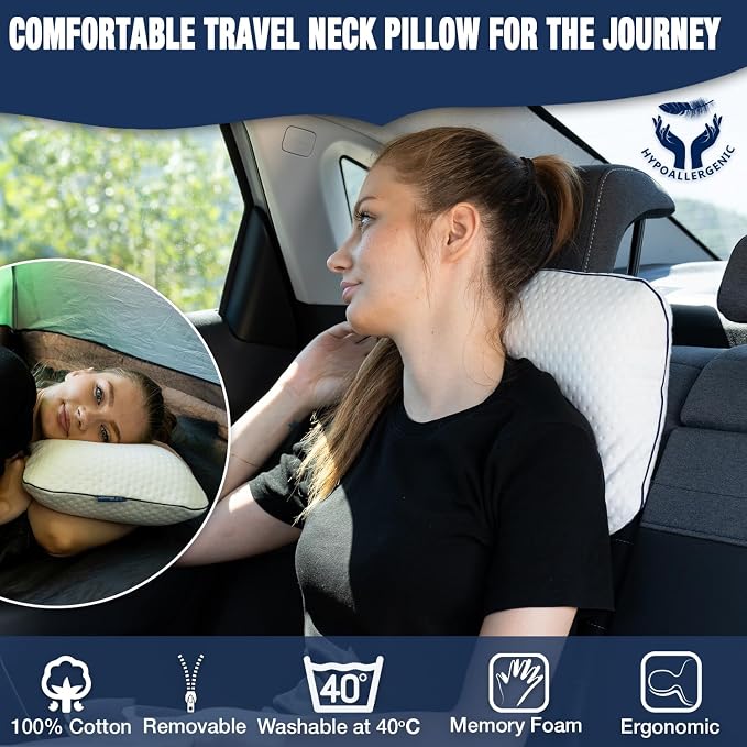 Travel & Camping Comfortable Memory Foam Pillow – Easy to Carry Portable Bag – - Image 2