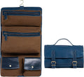 KomalC Premium Buffalo Leather Hanging Toiletry Bag Travel Dopp Kit by KomalC