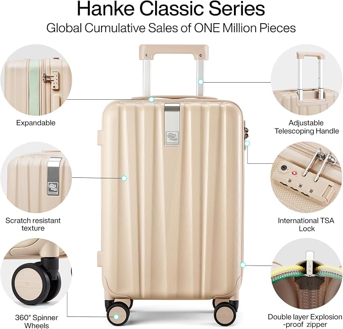 Hanke 24 Inch Expandable Checked Luggage Lightweight PC Hard Shell Luggage - Image 5