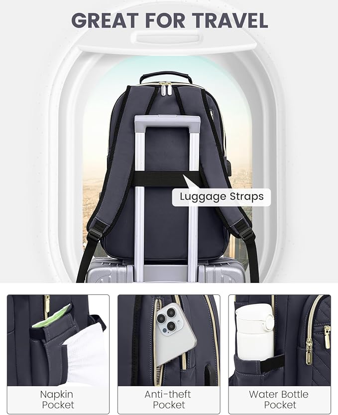 LOVEVOOK Laptop Backpack for Women, 17 Inch Large Capacity Travel Computer Work - Image 4