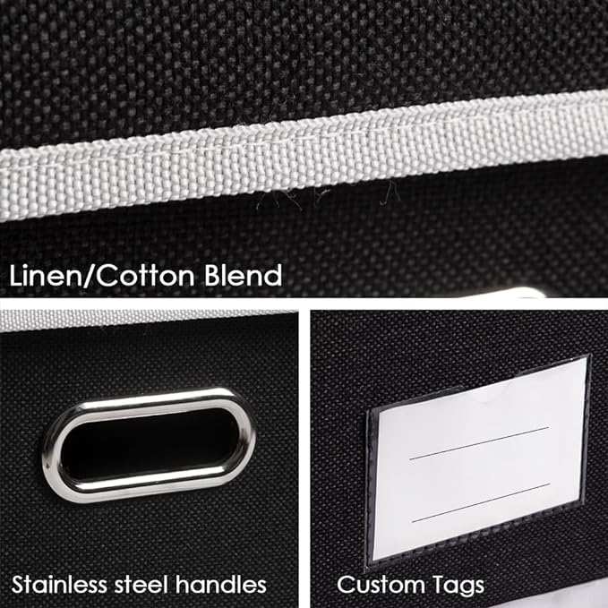 PRANDOM Storage Boxes with Lids Fabric Collapsible Storage Bins Organizer - Image 4