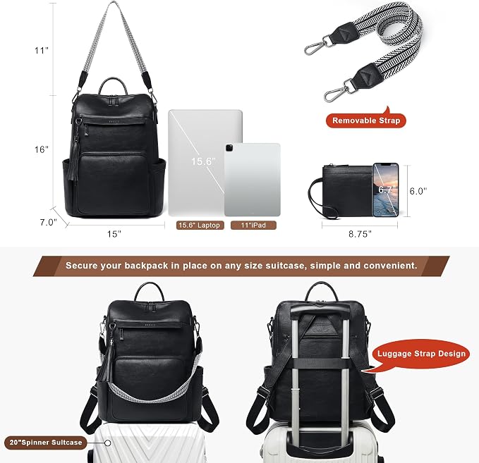 Shrrie Vegan Leather Laptop Backpack - Image 4