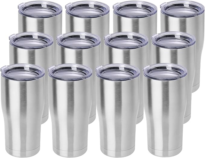 DOMICARE 20oz Tumbler with Lid Stainless Steel Tumblers Bulk, Double Wall by VisittheDOMICARE