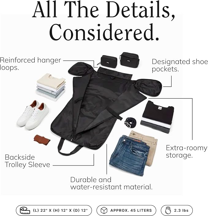 Halfday Convertible 2-in-1 Garment Duffel Weekender Bag 45L | Wrinkle-Free - Image 2