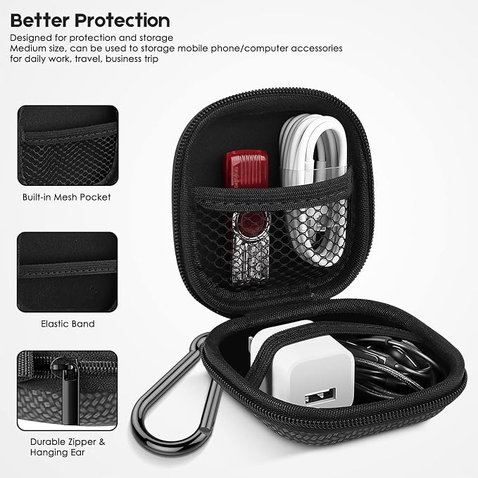 Earbud Case Hard EVA Earphone Carrying Case Cell Phone Accessories Storage Bag - Image 5