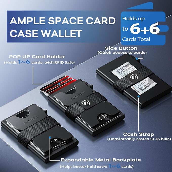 Mens Business Card Holder, Slim Card Wallet - Image 2