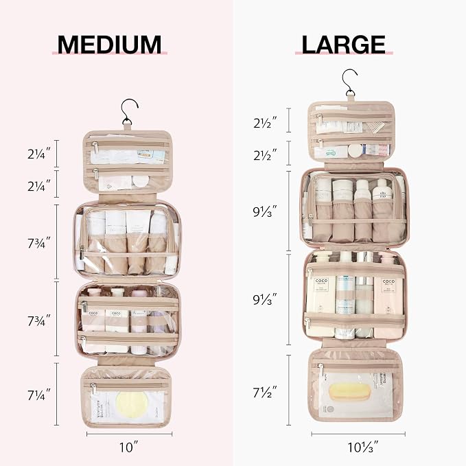 BAGSMART Toiletry Bag Hanging Travel Makeup Organizer - Image 3