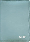 Personalized Monogrammed Chambray Leather RFID Passport Wallet by 123CheapChecks