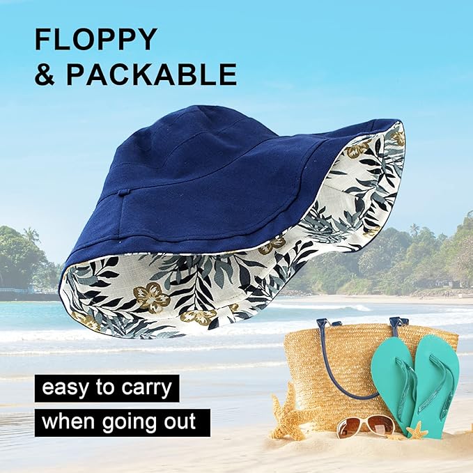 Women Wide Brim Sun Hats Metal Wired Edge Summer UV Protection Beach Fishing Hat - Image 4