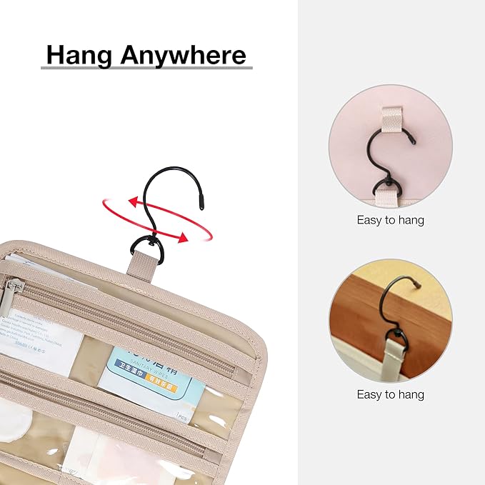 BAGSMART Toiletry Bag Hanging Travel Makeup Organizer - Image 5