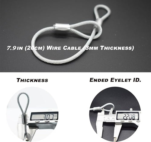 15 pcs 7.9 inch 3mm Thickness Stainless Steel Wire Cable - Image 2
