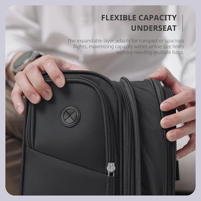 Verage Under Seat Luggage with Wheels, Softside Expanable Small Suitcase Carry - Image 3