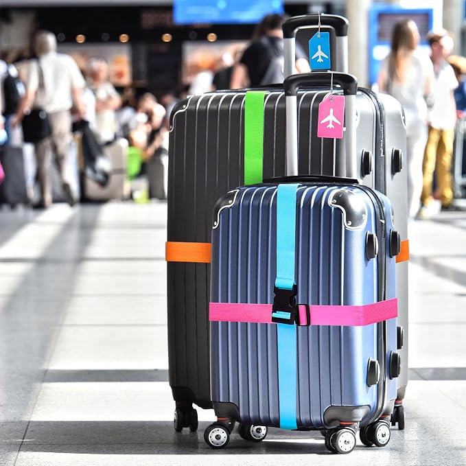Weewooday 8 Pcs Luggage Straps Suitcase Tags Set - Image 6