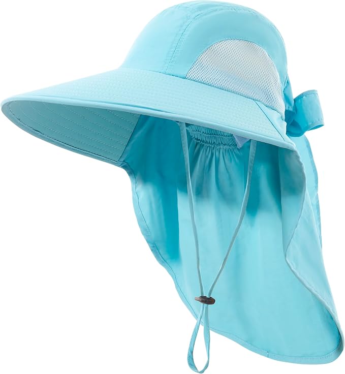 Womens Sun Hat UV Protection, Foldable Waterproof Wide Brim Bucket Hats by DOCVIT